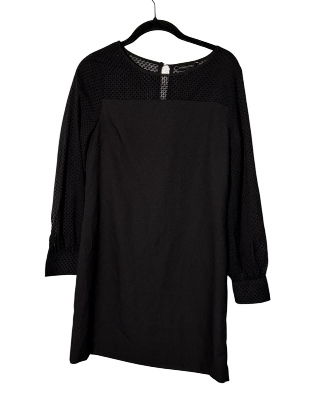 Banana Republic Size 0 Long Sleeve Swiss Dot Midi Dress